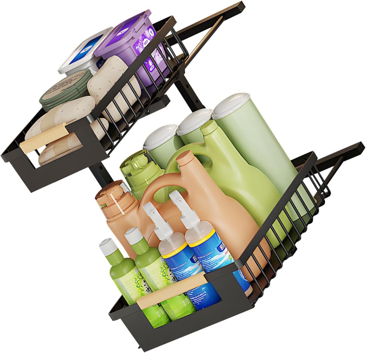 High Capacity Under Sink Storage with Reinforced Frame & Quiet Gliding Mechanism Upgrades for Easy Access Storage Tray