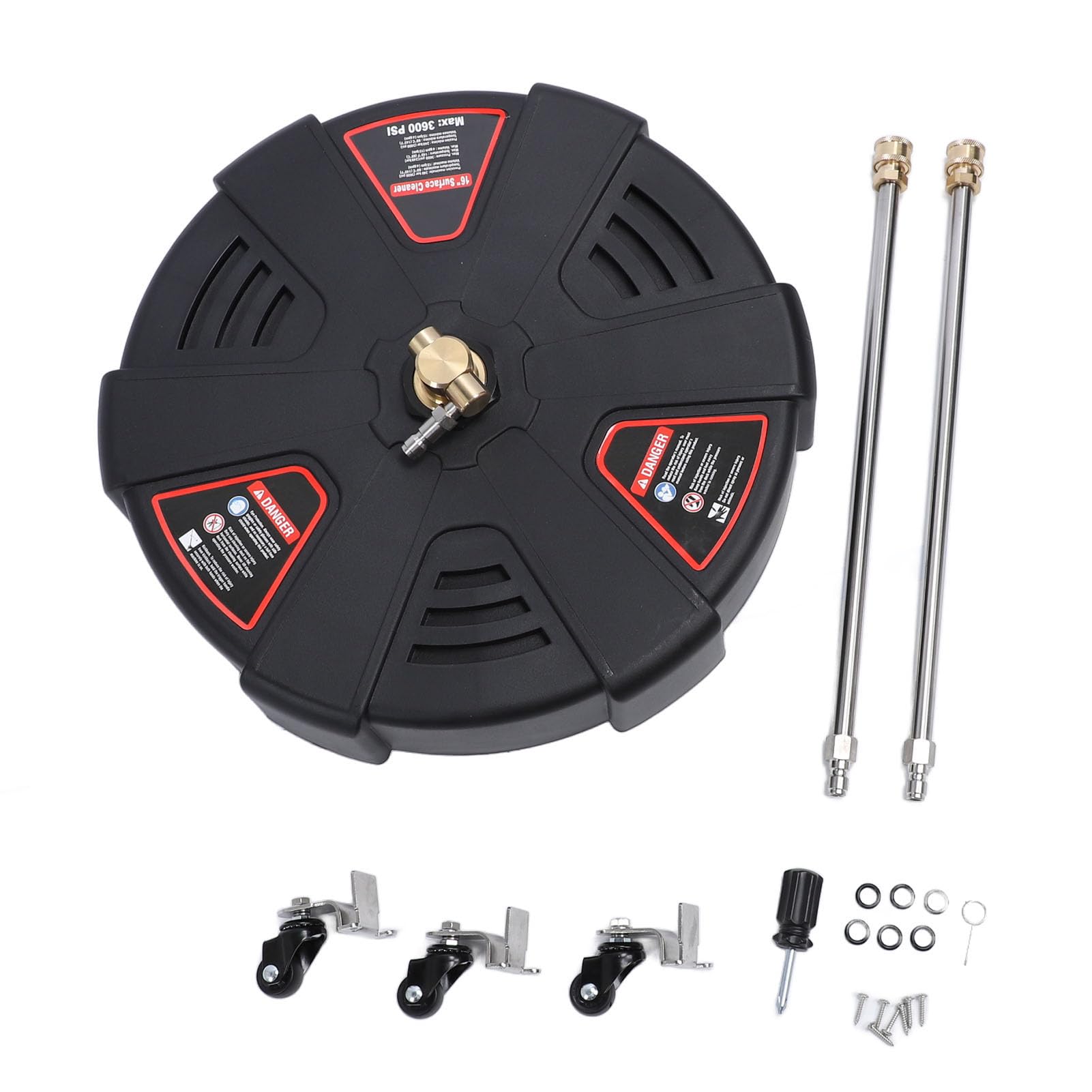 Limpiador de Superficies de Lavadora a Presión de 3600PSI, Lavadora Eléctrica de Alta Presión de 16 Pulgadas con Conector Rápido para Limpieza de Jardines y Pavimentos