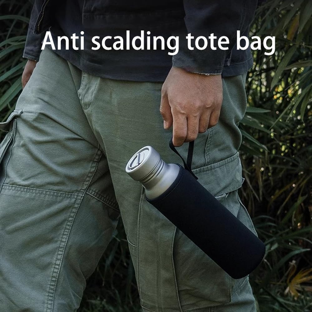 Gourde de Sport en Titane 800 ML | Accessoire d'extérieur ultraléger, étanche et réutilisable for Les Voyages, Le Camping, la randonnée, Le Sport et Le Quotidien.