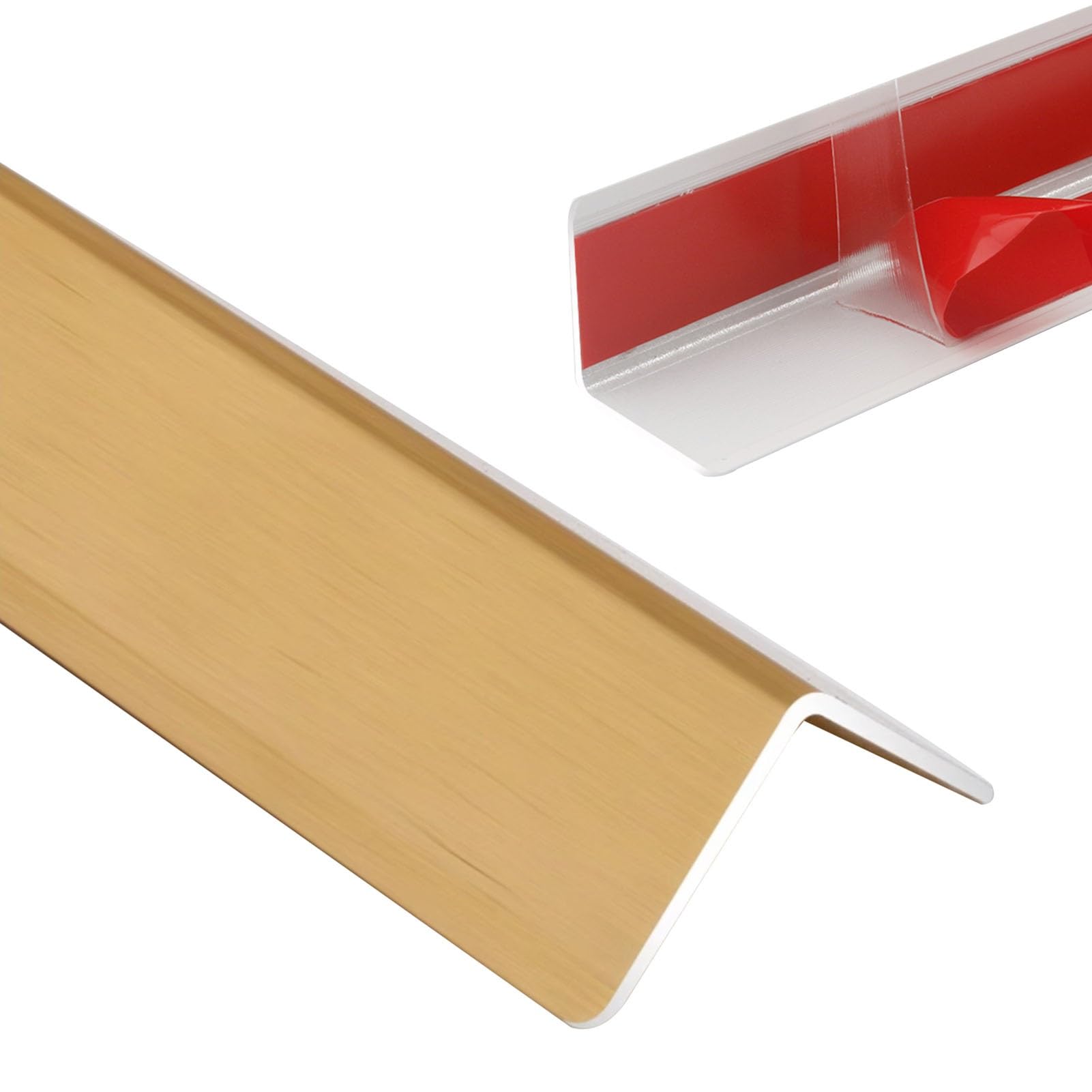 Protectores de esquina de aluminio para paredes, protector de pared de esquina autoadhesivo, protector de esquina para interiores, sala de estar, dormitorio, fácil de cortar e instalar, longitud