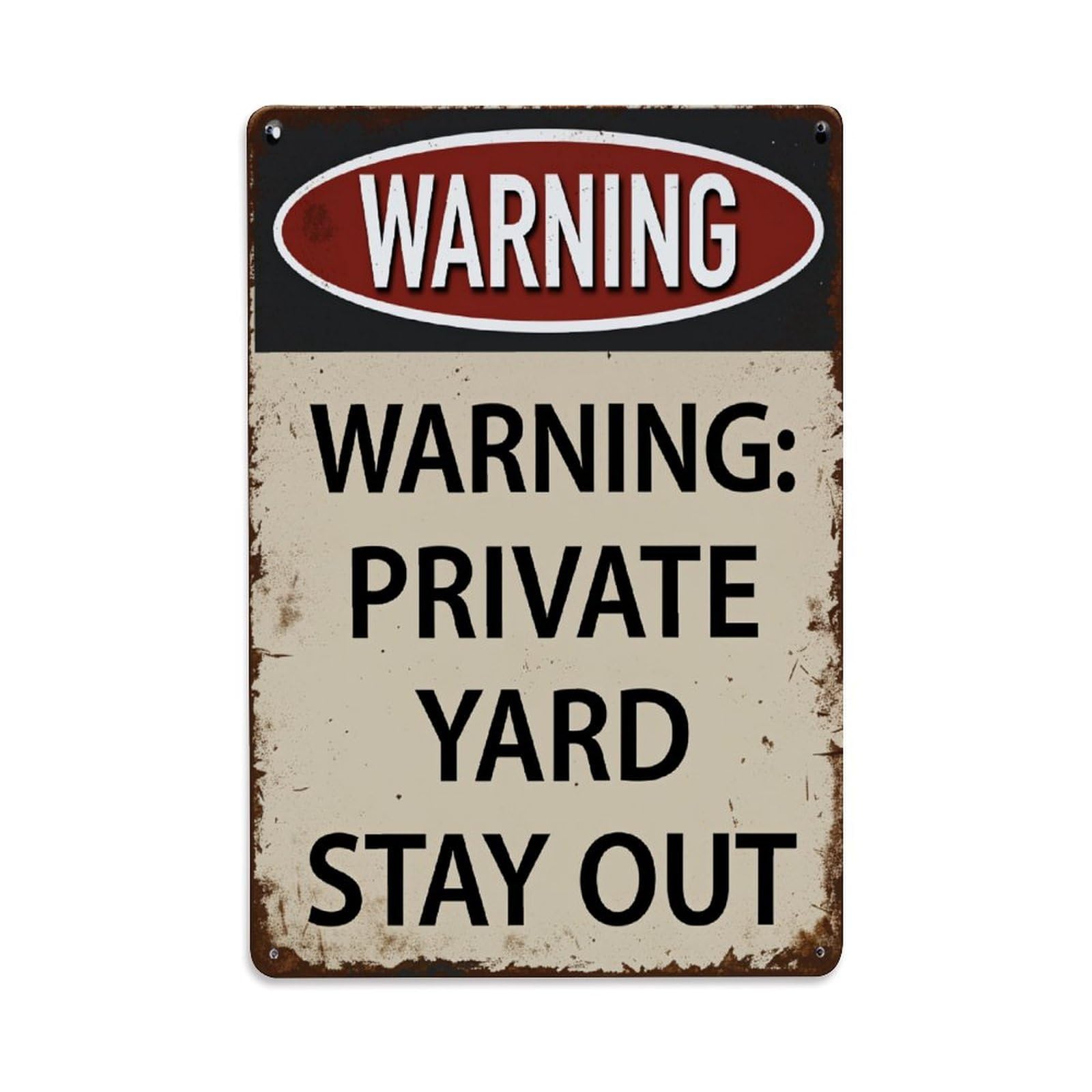 Enderetf Vintage Warning Private Yard Stay Out Tin Sign Metal Poster, Home Bar Garage Man Cave Cafe Indoor & Outdoor Wall Decoration 8X12inches