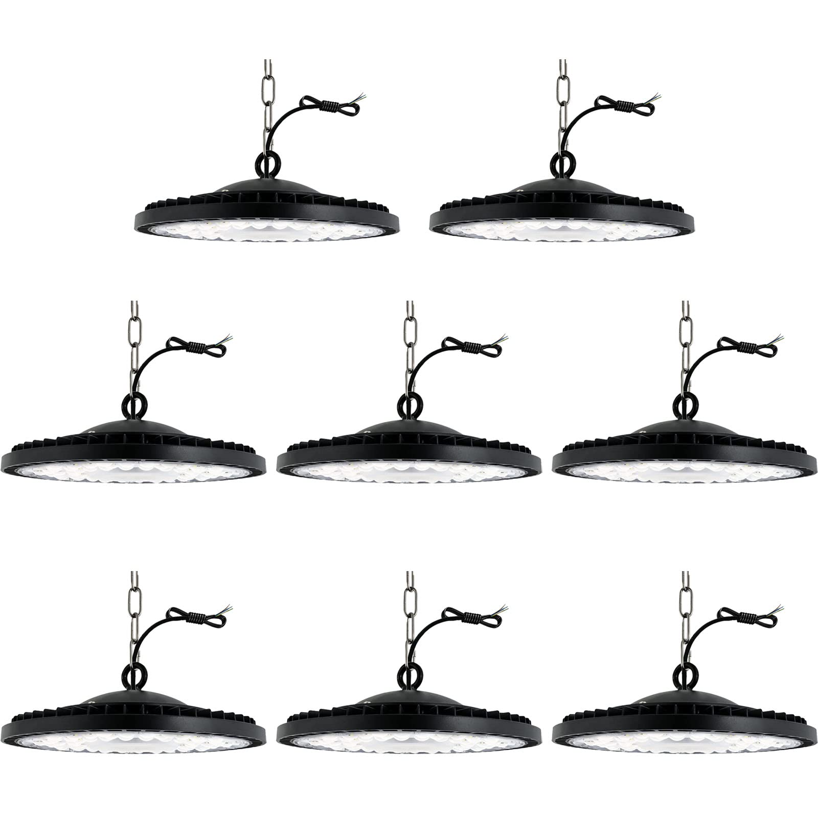 Jefedana (8 Packs) 100W LED UFO High Bay Light,10000LM Industrial UFO Lamp IP65 Waterproof UFO Lamp Cold White 6000K led Shop Lights Widely Used in Factories, Shopping Malls, Warehouses, Car Parks