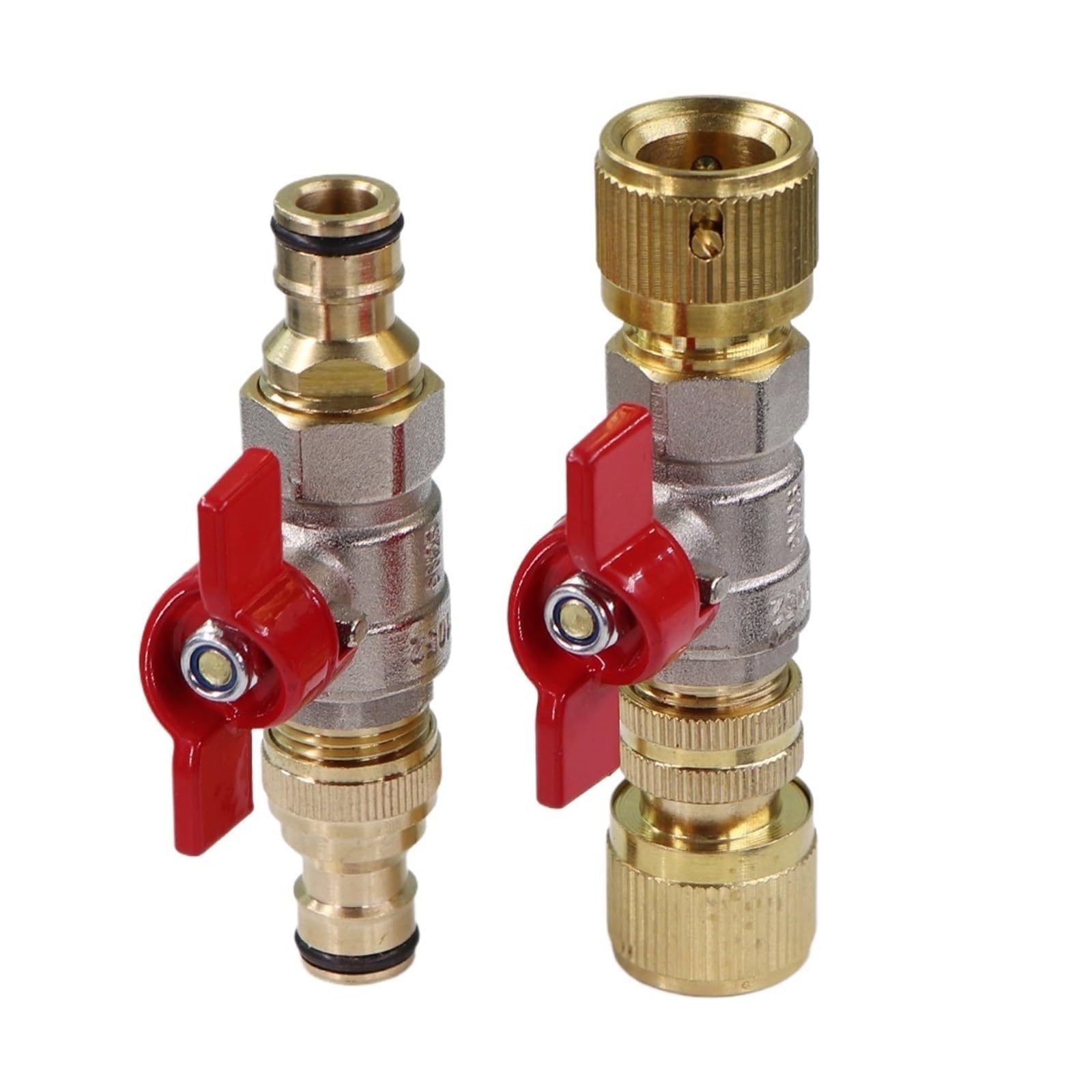 Adaptador de manguera válvula bola latón 1/2 ", conector rápido for chupete 16mm for riego jardín, extensor, junta acoplamiento(B-1set)