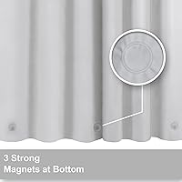Vista 3 de Barossa Design - Forro de cortina de PEVA para ducha, calidad prémium, sin olor químico, no contiene PVC ni BPA, ligero, tamaño estándar, con 3 Gris