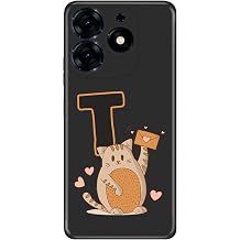 Senada Tecno Spark 10 Pro ile Uyumlu K l f Resimli Desenli Silikon Kedili T Harfi