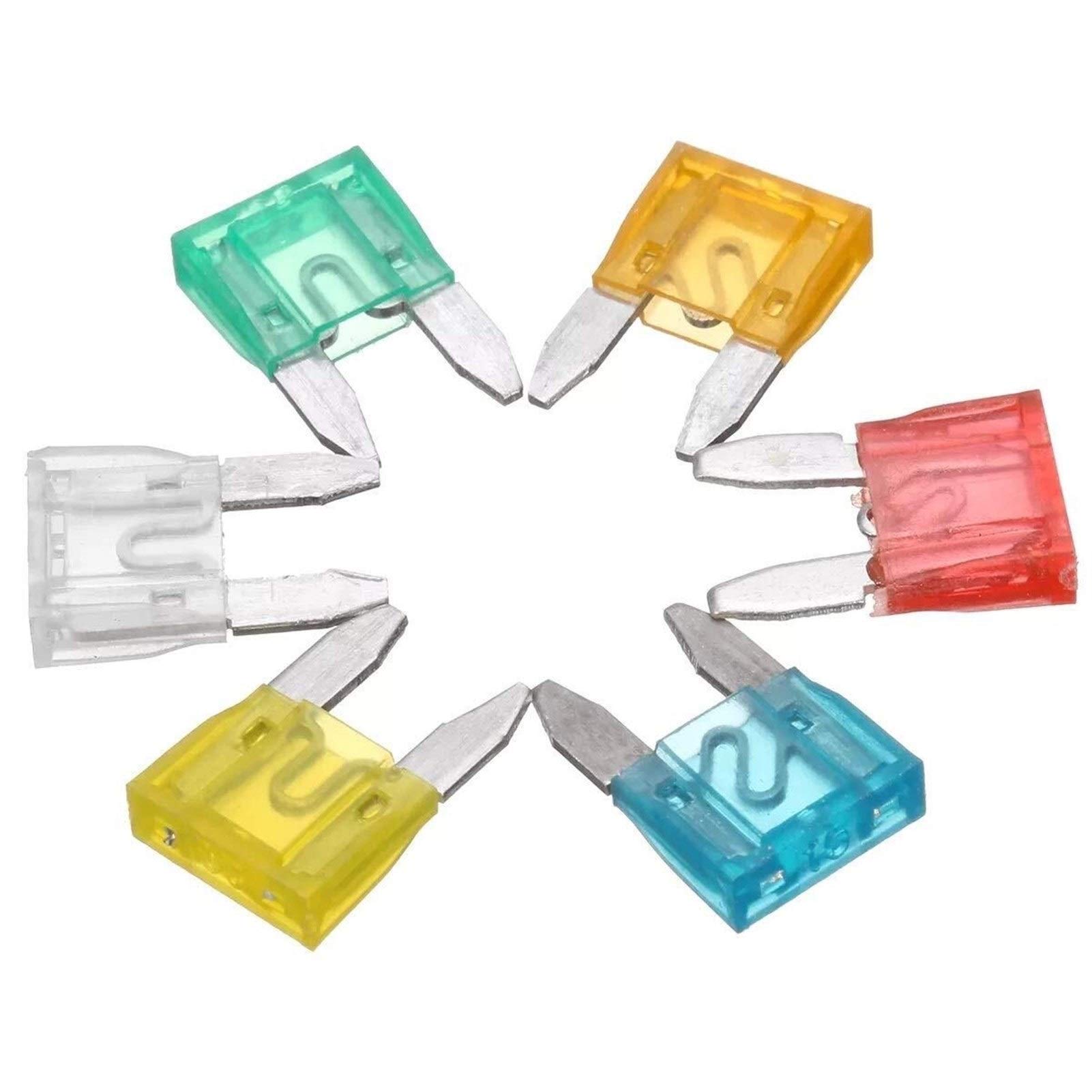 Juego de Surtido de Caja de fusibles de Mini Cuchilla, Kit de Soporte de fusibles para Camiones automotrices, Conectores de 120 Piezas