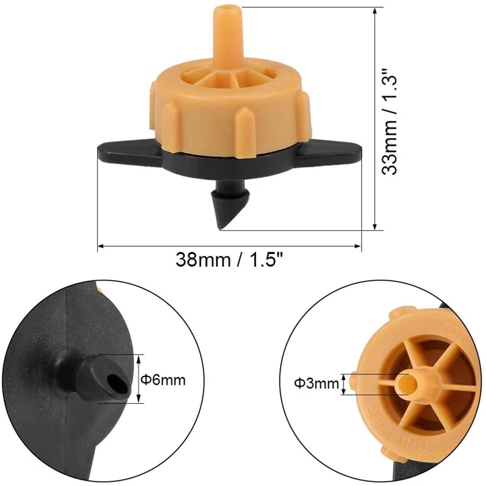 Emisores de Riego por Goteo 100/200 Unidades de goteros compensadores presión 2L/4L/8L, Ajustables, microconectores for riego jardín y césped(2L 200Pcs)