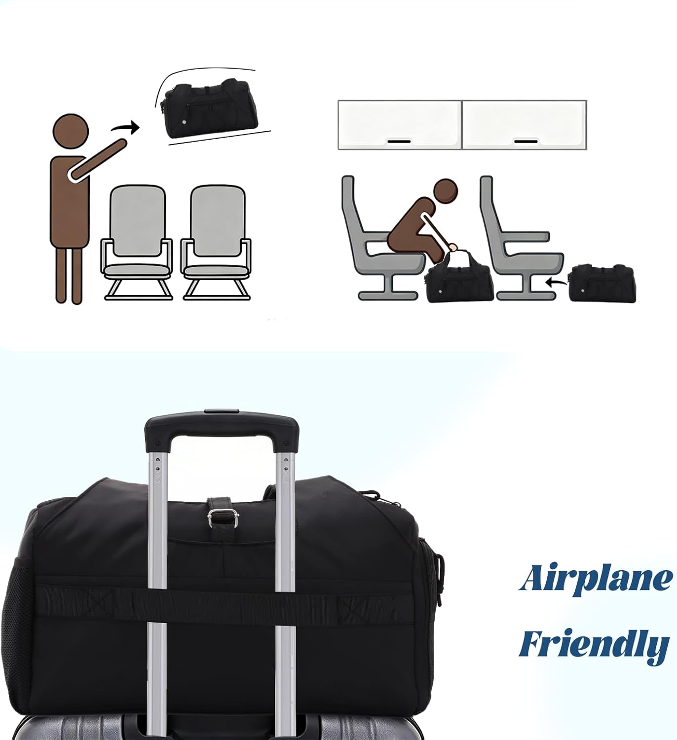 Oweisong Gym Bag for Women Sports Duffel Bag Lightweight Yoga Tote Travel Carry On Handbag with Shoes Compartment - Image 6