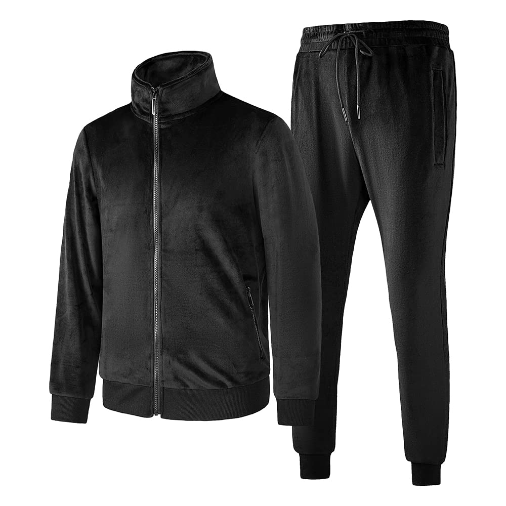 TONY BACKER Tuta Uomo In Pile Sportiva Con Chiusura Zip Completo Tuta In Casa