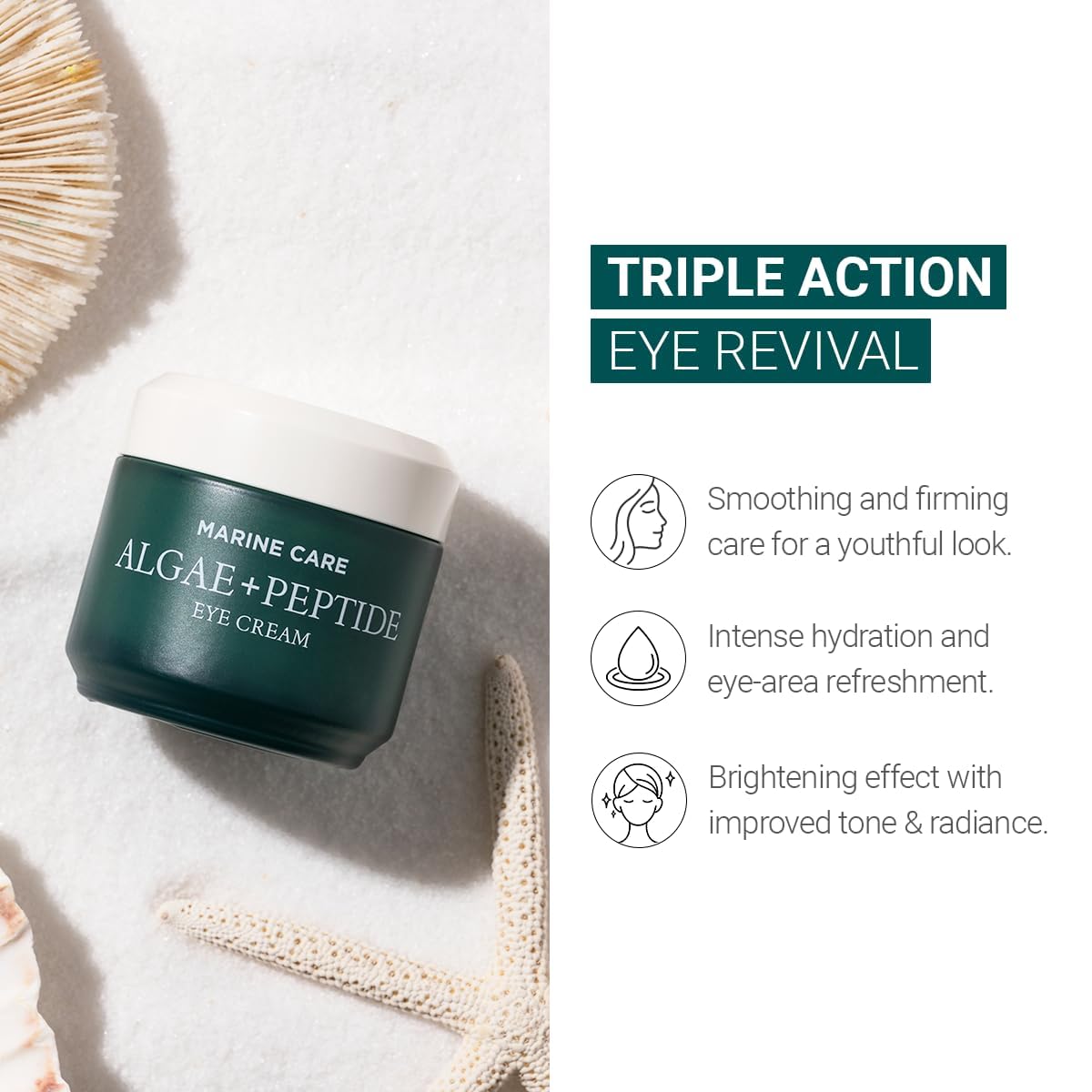 HEIMISH Marine Care Eye Cream 1.01fl.oz/30ml, Anti Aging Under Eye Cream, Rich Hydrating Formula with Peptides, Niacinamine for Dark Circles, Puffiness & Wrinkles, Korean Skincare - Image 2