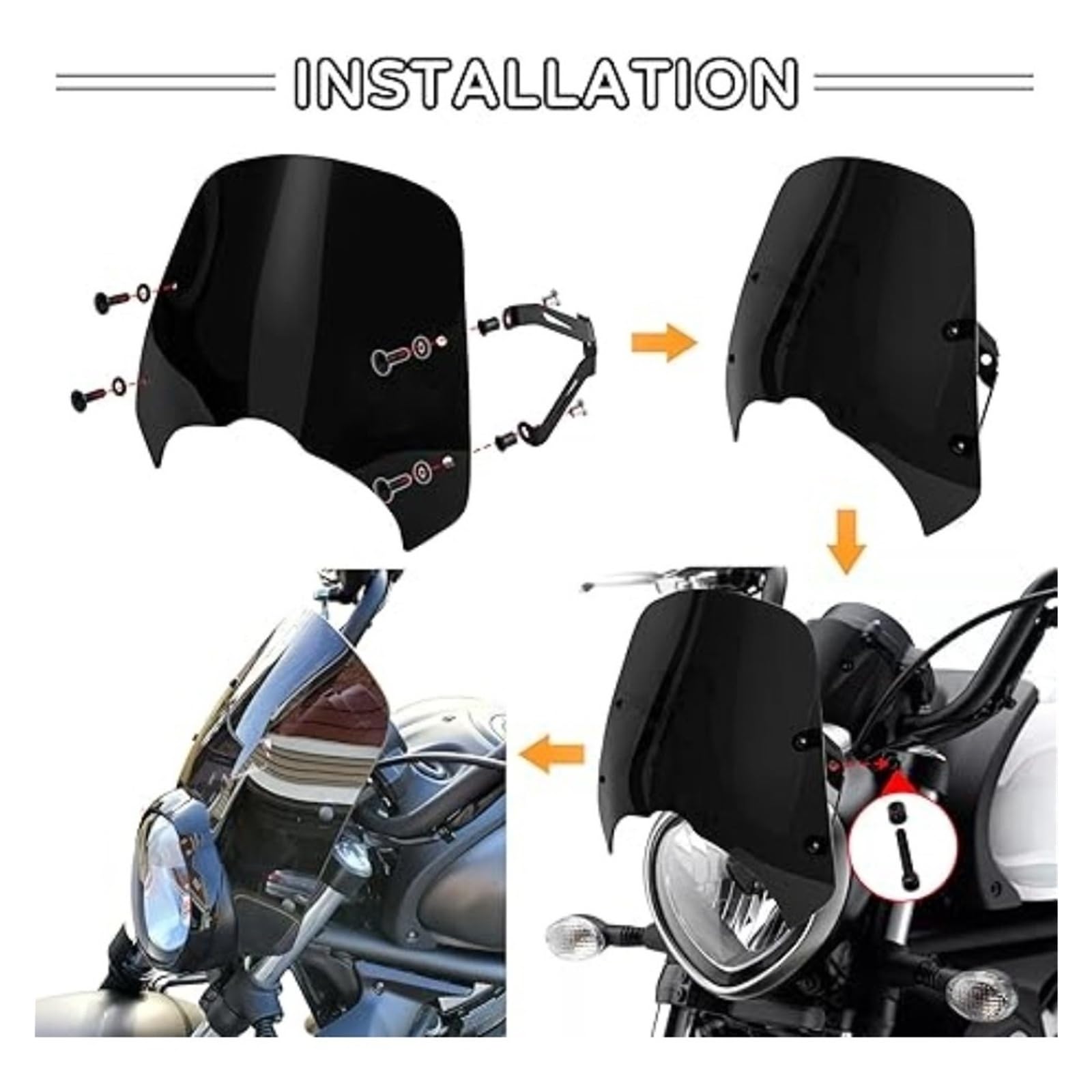 Szyba Przednia Motocykla Pasująca Do Kawasaki Vulcan 650 S650 VN650 EN650 2015-2022 Reflektora Wiatr Osłona przeciwsłoneczna Deflektor