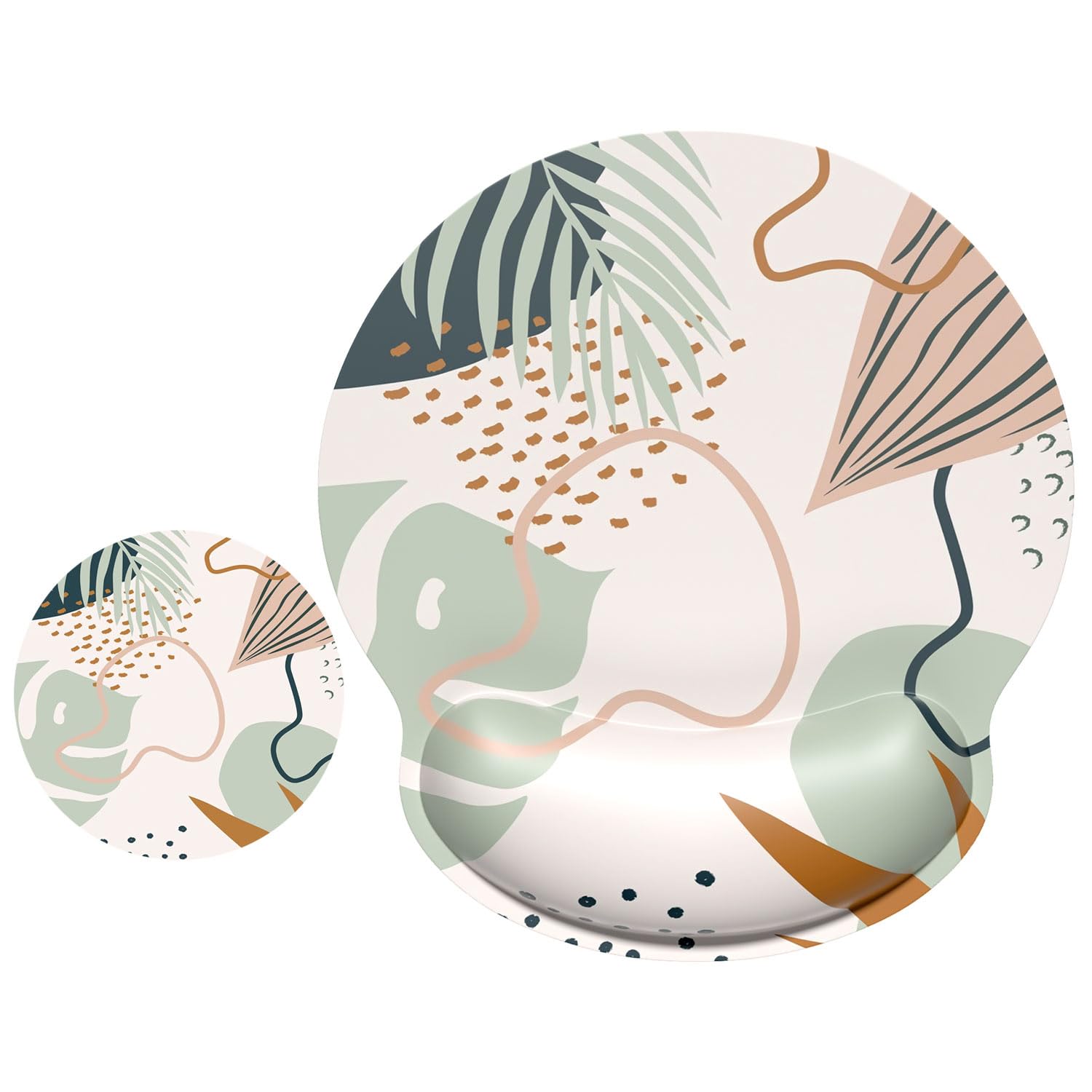 ITNRSIIET Ergonomic Mouse Pad with Wrist Support Wrist Rest Smooth Surface Non-Slip Rubber Base Comfortable Office Supplies Pain Relief, 9.8 x 9.1 inches, Tropical Plants