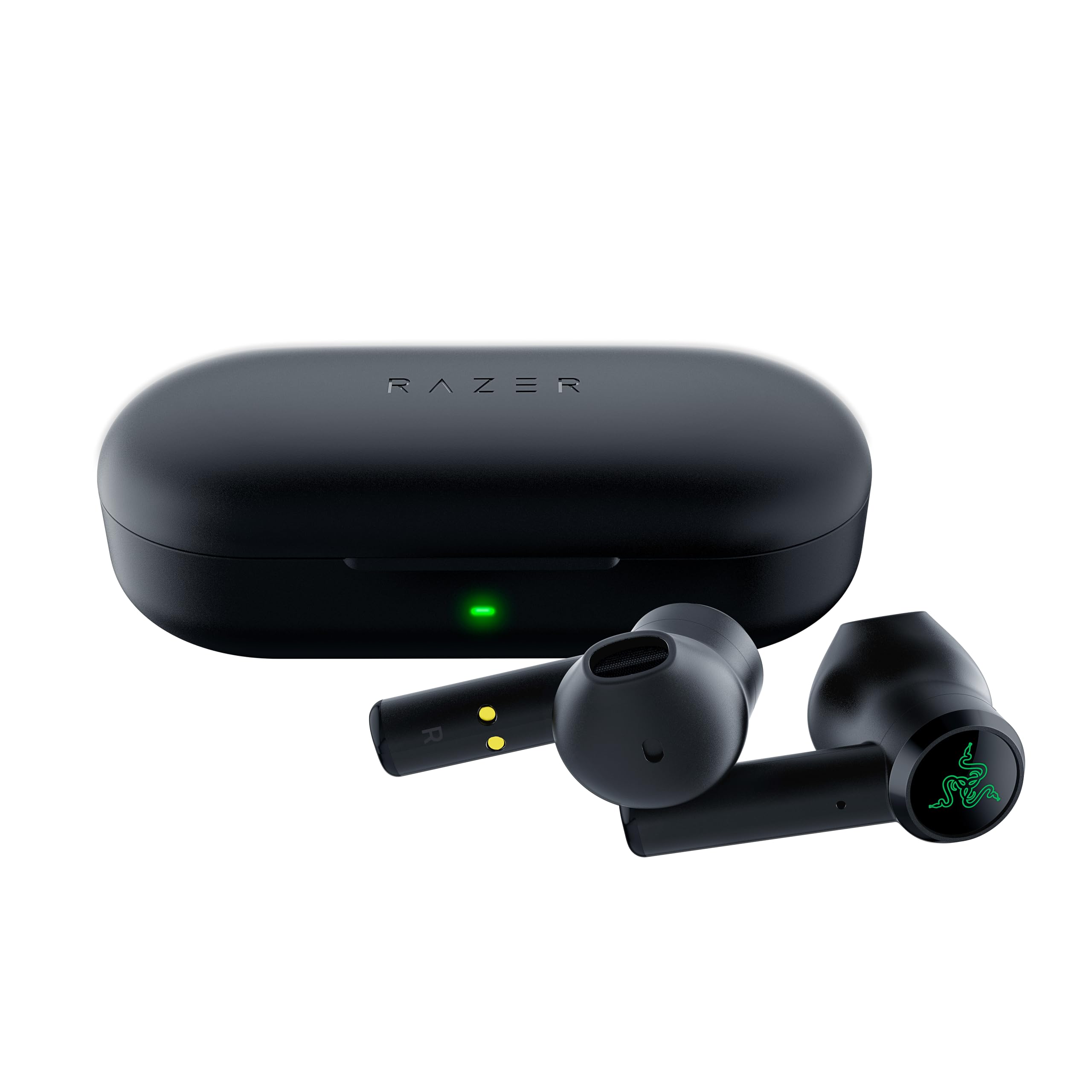 Razer Hammerhead True Wireless - Wireless Earbuds (In-Ear Earphones, Ultra-Low Latency, Water-Repellent, 13 mm Driver, Touch Support, Bluetooth 5.0, Voice Control, Charging Case) Black