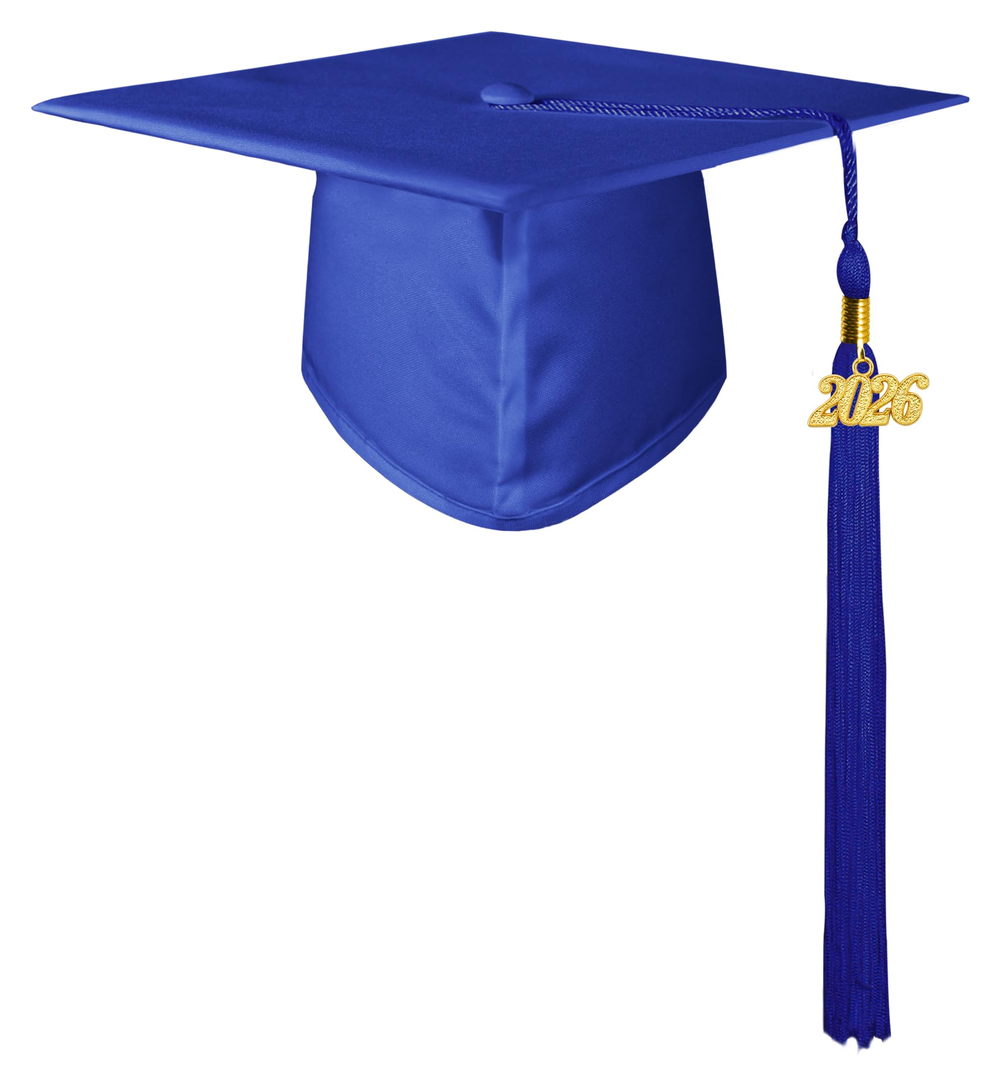 Photo 1 of GraduationMall Unisex Adult Matte Graduation Cap with 2026 Tassel Royal Blue