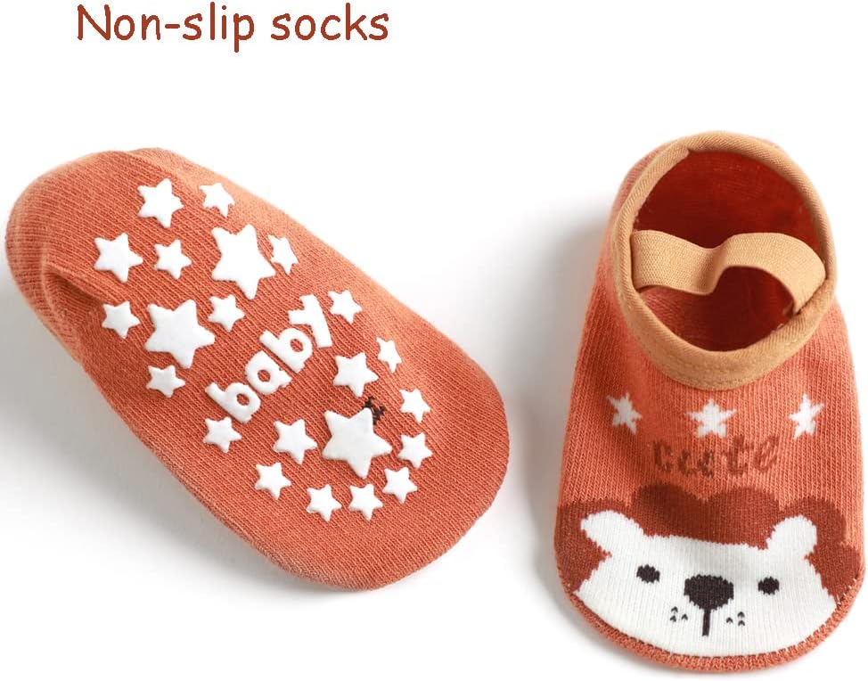Zumou Baby Non Skid Anti Slip Socks Grip for Toddler Girls Boys Slipper 0-36 Months 6 Pairs - Image 3