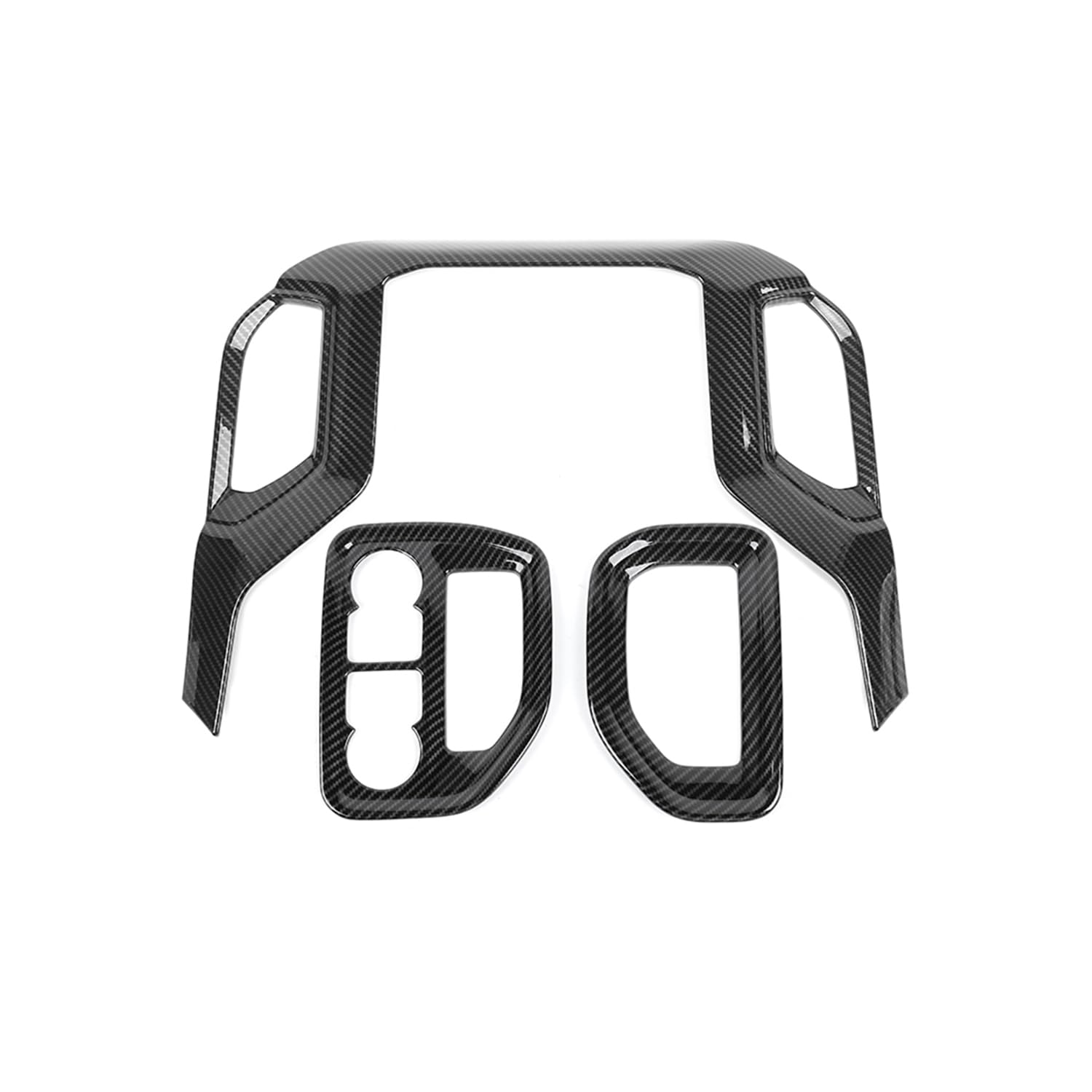 PDKLIN for Silverado Center Console Dash Side Air Vents Cover Fit for Chevy Silverado 2019-2021 for GMC Sierra 2019-2022 Black Carbon Fiber Interior