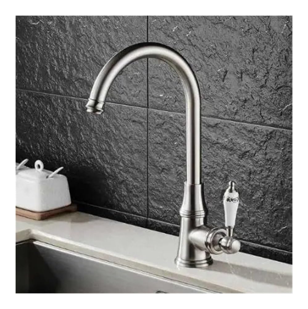 Kitchen Faucets Single Lever Faucet 360 Rotate Deck Mounted Kitchen Faucet Torneira Single Holder Single Hole Mixers Taps XT918(Nickel)