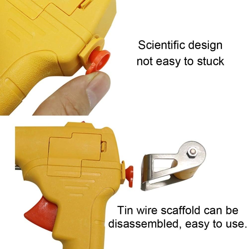Soldering 60W Manually send tin gun Hand-held semi-automatic Internal heat Solder gun Electric iron FC0011 - (Color: Yellow, Plug Type: US)