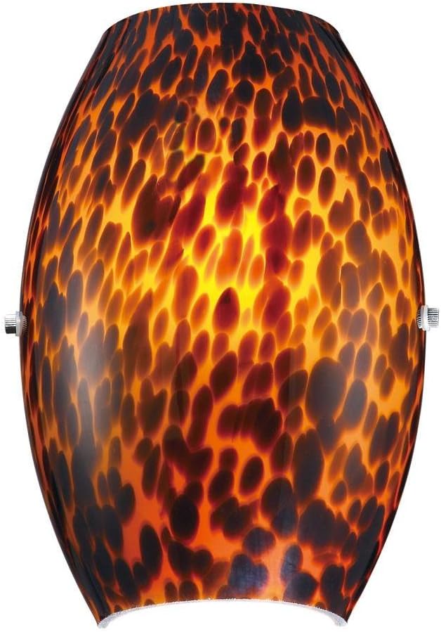 WS104-102-16M Shell Collection 1-Light ADA Wall Sconce, Matte Satin Nickel Finish with Inferno Art Glass Shade