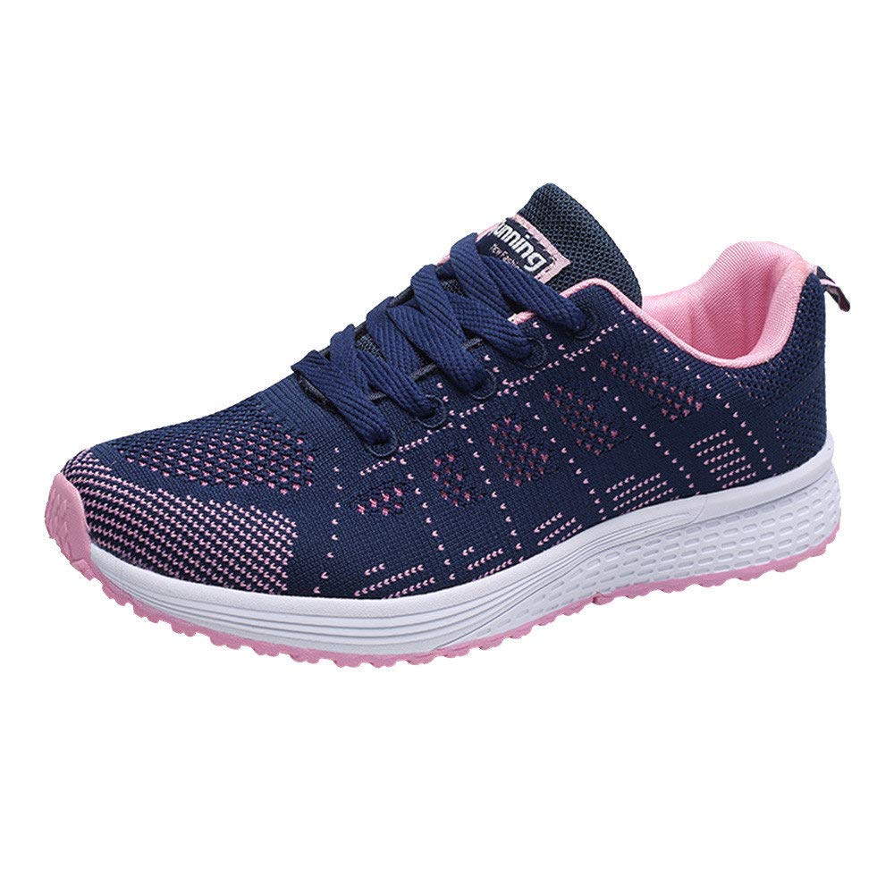 Zapatillas de Deporte Respirable para Correr Deportes Zapatos Running Cojines de Aire Calzado Mecedora Net para Estudiante Volar Zapatos Deportivas de Mujer Gimnasia Ligero Sneakers Atletismo riou