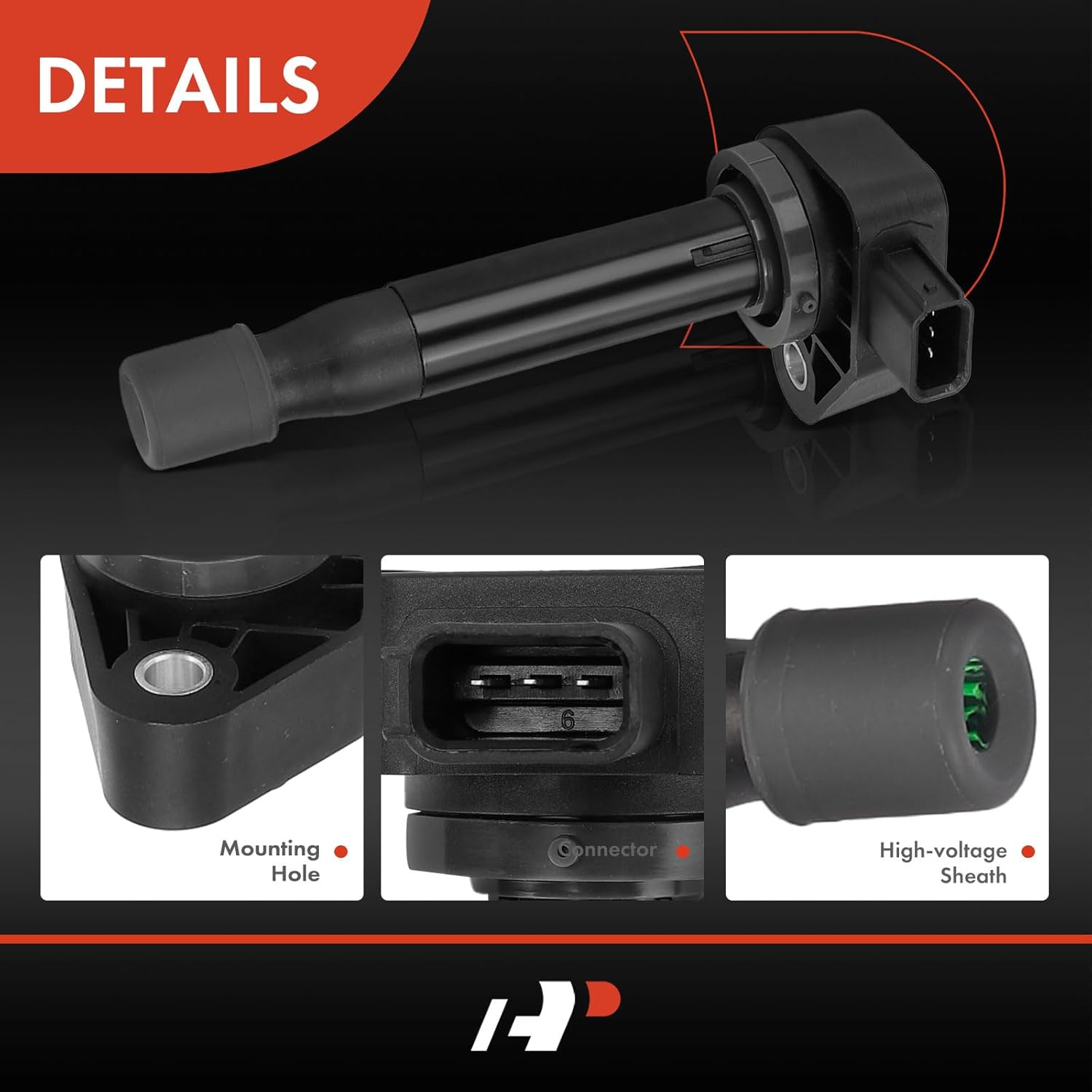 A-Premium Engine Ignition Coil Pack Compatible with Honda Accord 2000-2003, Odyssey 1999-2010 & Acura CL 2001-2003, RL 2005-2008, TL 1999-2008, 3.0L 3.2L 3.5L, 6-PC Set