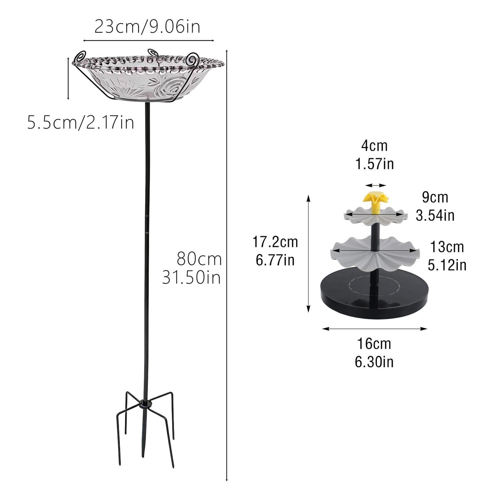 Fontana per Uccelli ad Energia Solare Alimentatore | Contenitore per Cibo per Passeri per proprietari di case amanti della natura giardino posteriore cortile terrazza balcone