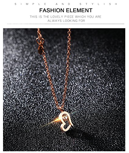 Image of Yellow Chimes Pendant for Women and Girls Rose Gold Pendant Necklace For Women | Staineless Steel Love Heart Pendant Chain | Birthday Anniversary Valentine Gift for Wife Girls Women