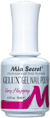 Mia Secret Gelux - Esmalte de uñas de gel de color muy feliz - Esmalte de gel curado con lámpara de uñas - Esmaltes para uñas en gel de larga