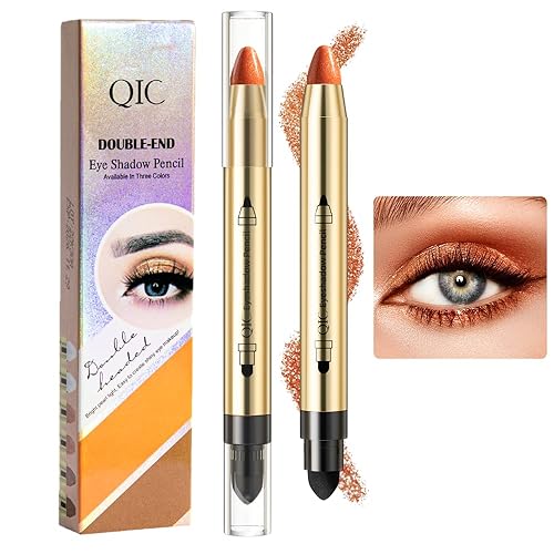 Sombra de ojos en barra Shimmer Cream  Lápiz de sombra de ojos impermeable de doble extremo  Maquillaje de ojos iluminador de larga duración (04