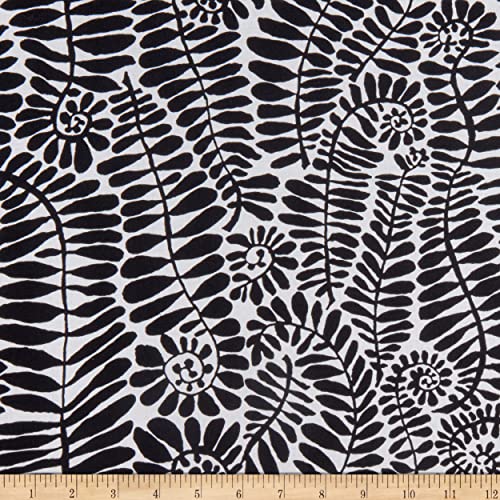 Luxurious Kaffe Fassett Fronds Black Cotton Fabric - Versatile Quilting & Crafting Material by The Yard