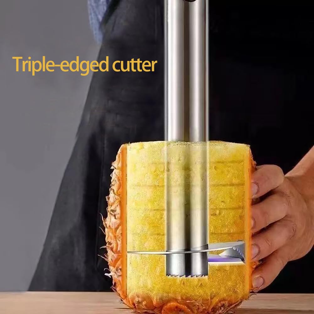 Coupe Ananas Découpe Ananas Éplucheur Acier Inoxydable pour Anneaux de Fruits Noir