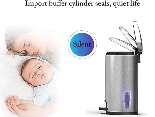 Miniatura 5 de DHAEY Kitchen Trash Cans Trash Can Stainless Steel Step Outdoor Dustbins,Garbage Bin for Bathroom Kitchen Hotel Office(7.9 gal A) Home & Kitchen