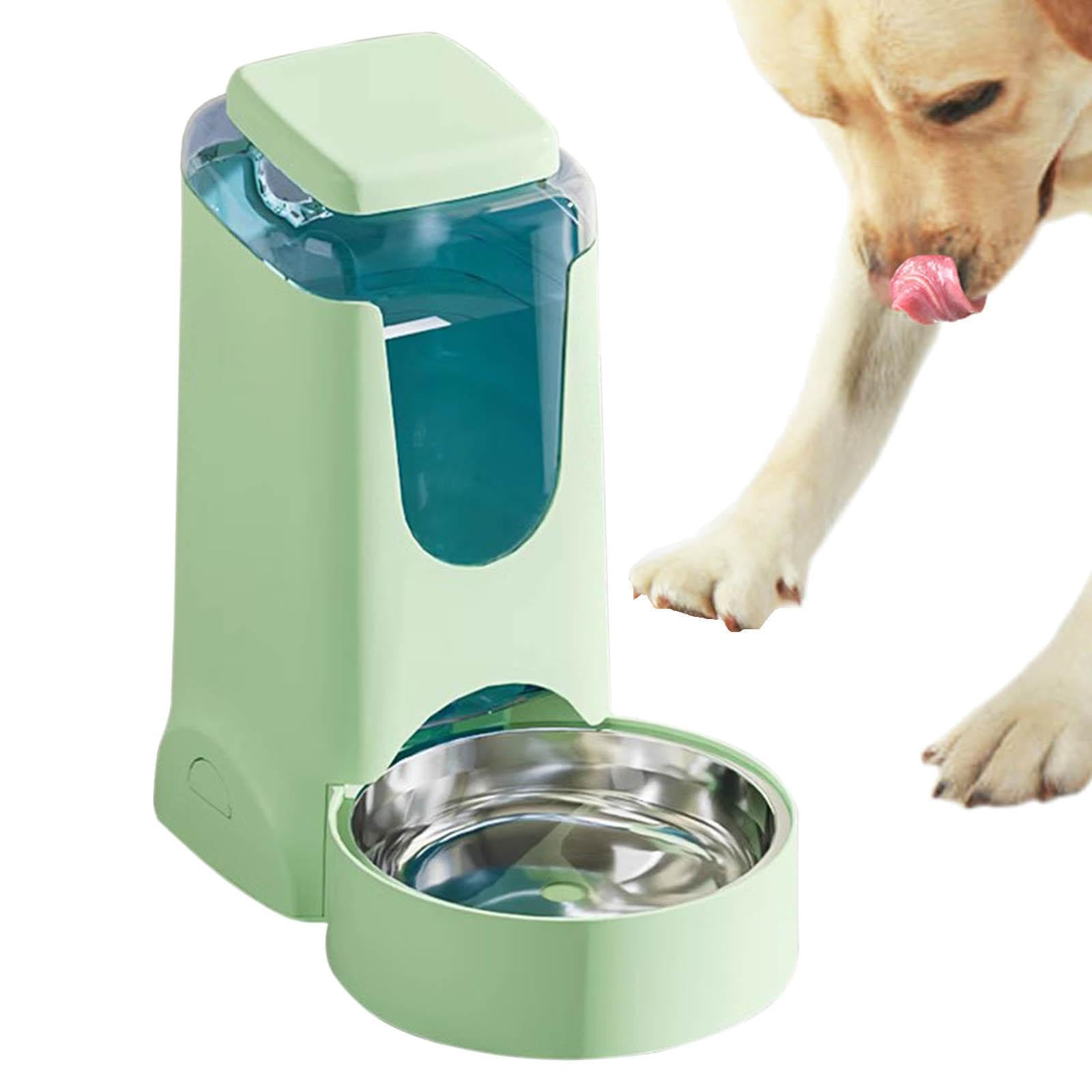 Dispensador Automático Fuente de Bebida Comedero Recipiente de Agua para Perros Gatos Material Antiderrame Muy Práctico y Adecuado para Conejos, Verde