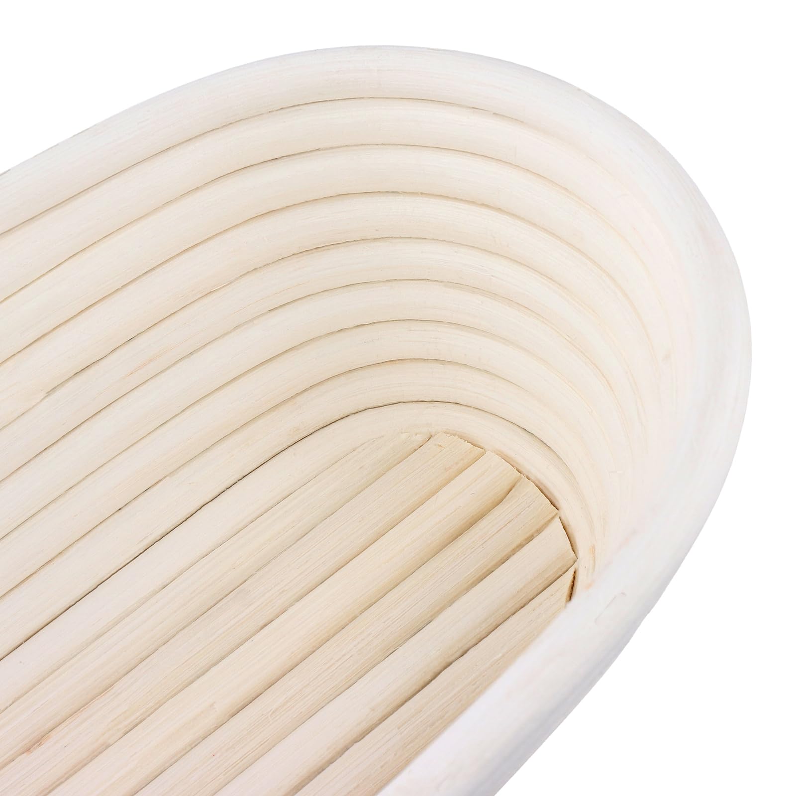 SINJEUN Banneton pour Pain - Lot de 2 Panier de Fermentation Ovales 25 cm et 28 cm en Rotin avec Tissu en Lin - Cuisson Levain
