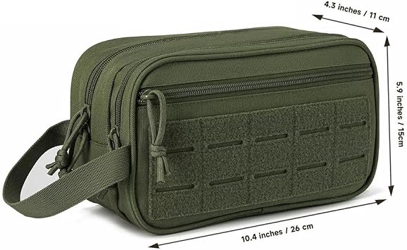 Molle tactical bag management practical laser cutting EDC tool kit horizontal modular Bag-Waterproof storage-US Flag Patch (Black)