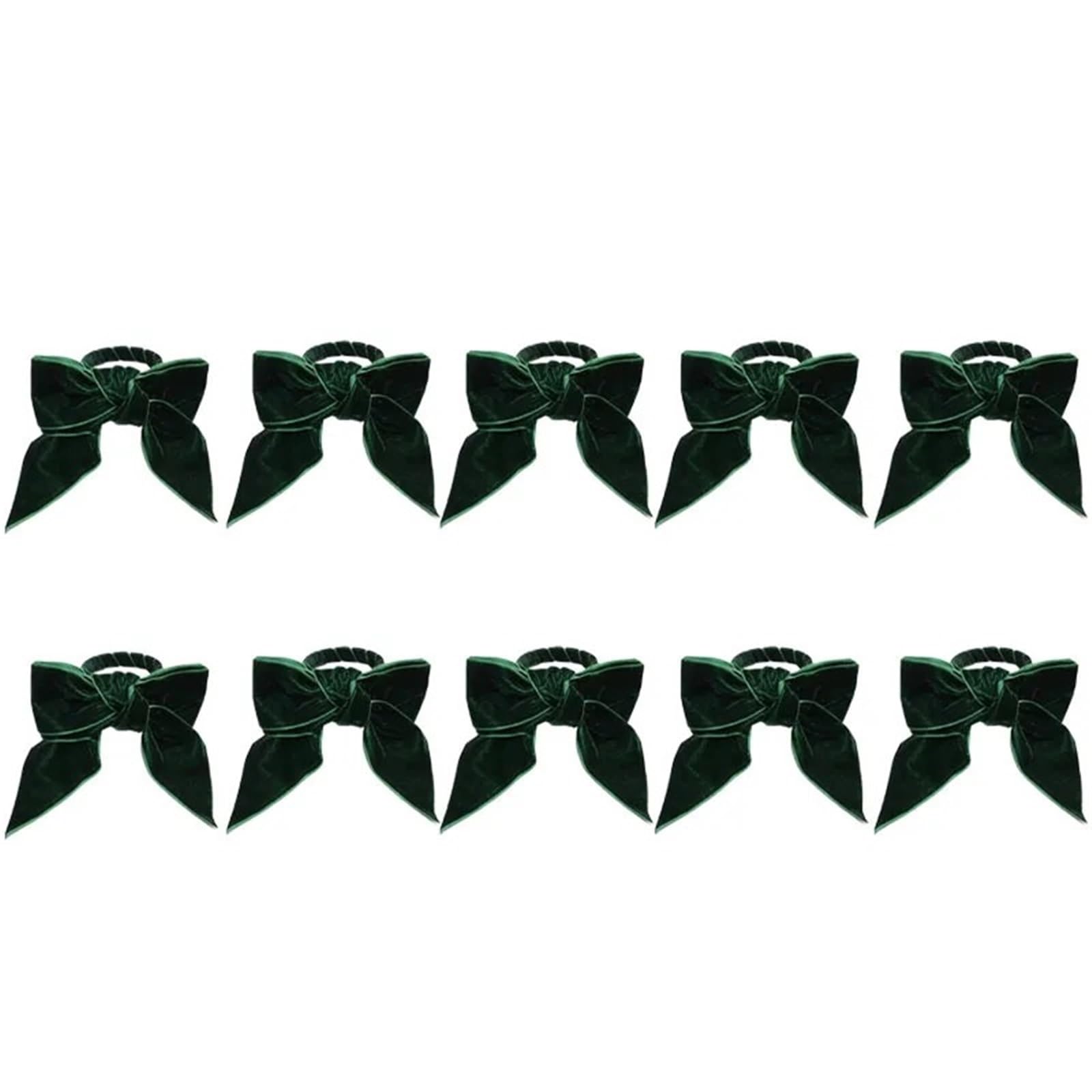 Usohjz Green-10Pcs Christmas Velvet Napkin Rings With Bow Red And Green Holders