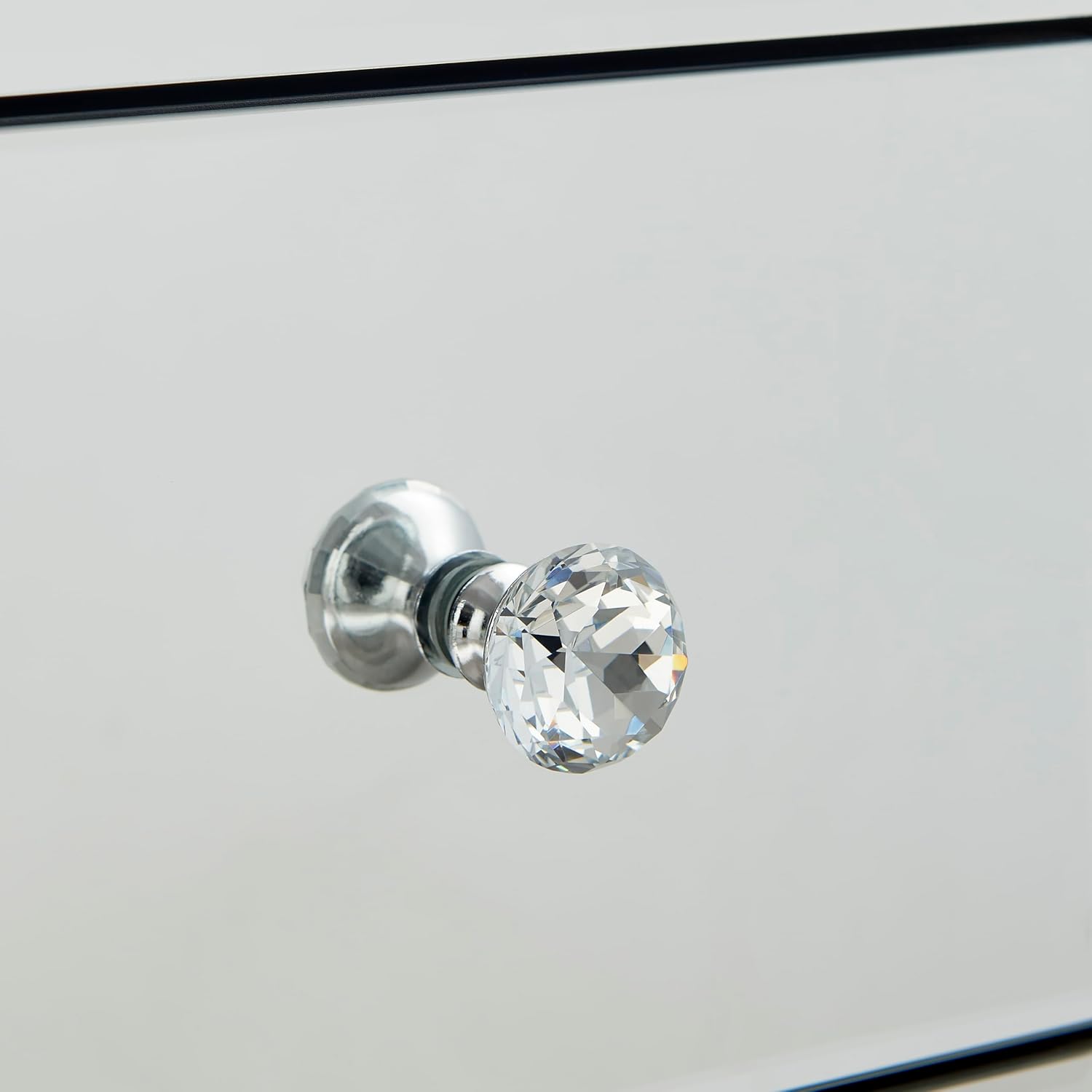 Furniturebox UK Modern Murano Mirrored Bedside Table with 3 Drawers