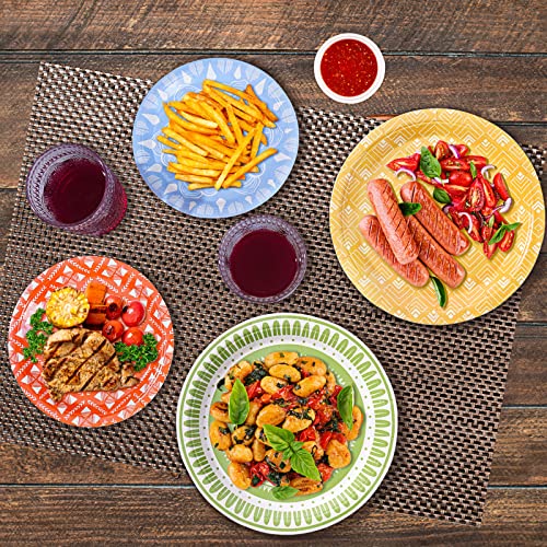 Tyzarglef Colored Paper Plates For Party Supplies, 60 Count Multicolor Disposable Dessert Cake Plates For Birthday Baby Shower Cocktail Decorations 7 Inch #TOP6