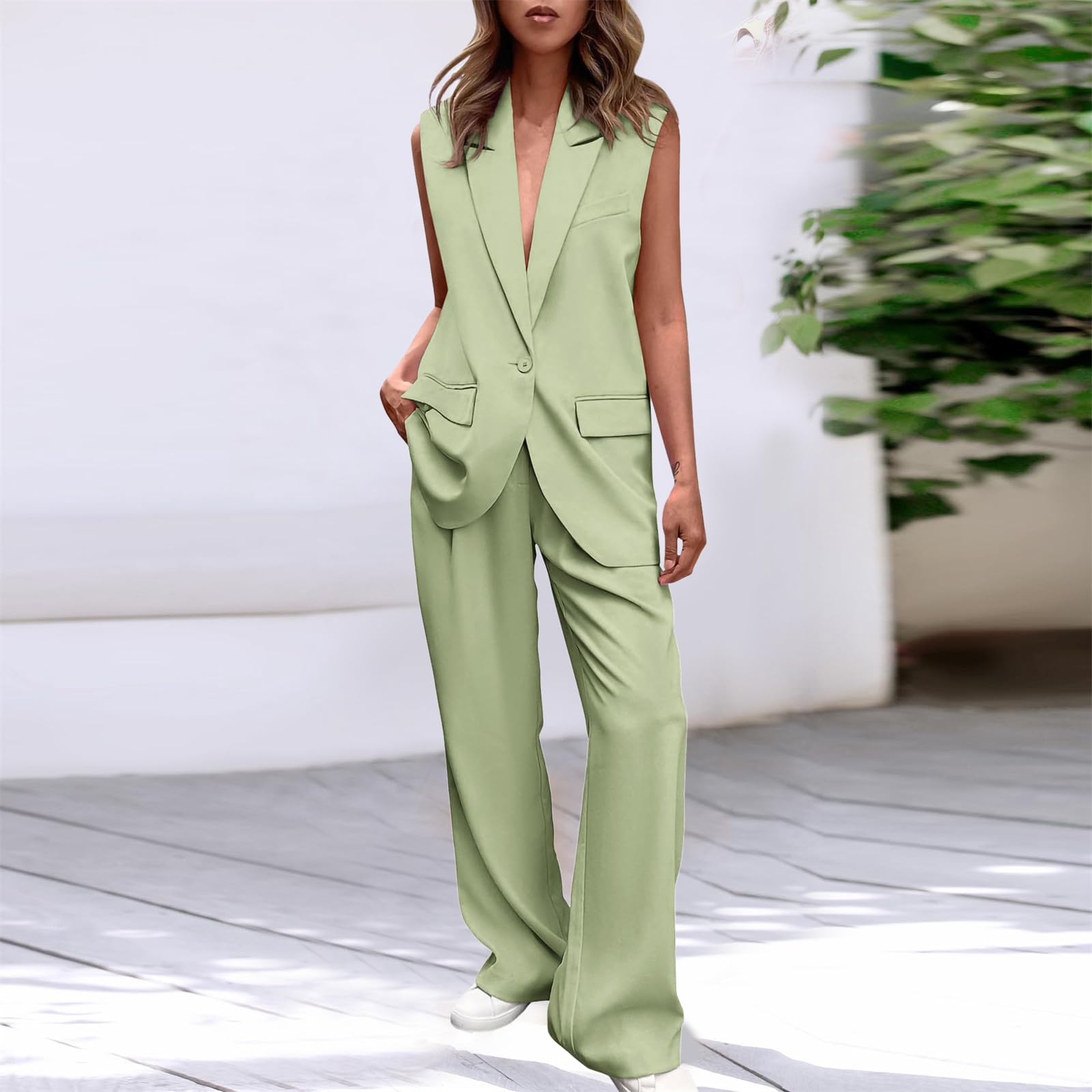 Générique Tailleurs Femme Vetement Chic Ensemble Tunique Pantalon Tenue Et Elegant Tailleur Haut Fluide Costume 3 Pieces Veste Grande Taille Noire Travail Mariage Pour Blazer Noir Tailleurs-Jupes