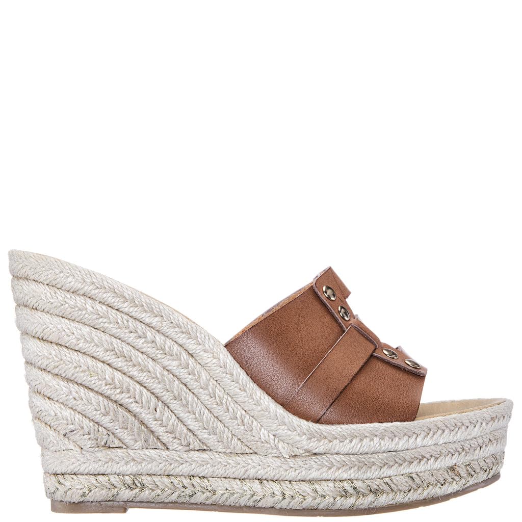 NINA Daybreaks Electra - Women's Simply Chic Vegan Vachetta Espadrille Wedge Sandals Shoes - Saddle Vachetta-M090