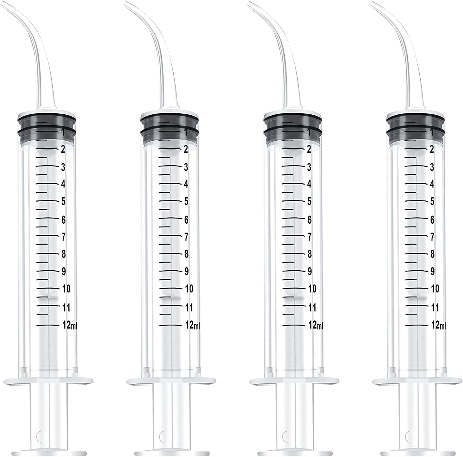 4PCS Dental Irrigation Syringe 12ml Dental Syringe Disposable Graduated