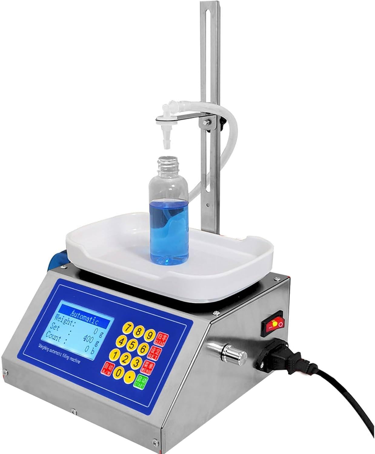 WHYYDSS Liquid Filling Machine Automatic Digital Honey Bottle Filler 0.09-3.5L/min Large Capacity Electric Weighing Bottle Filler Beverage Filler Pump for Juice Cosmetic Oil Glue 1200