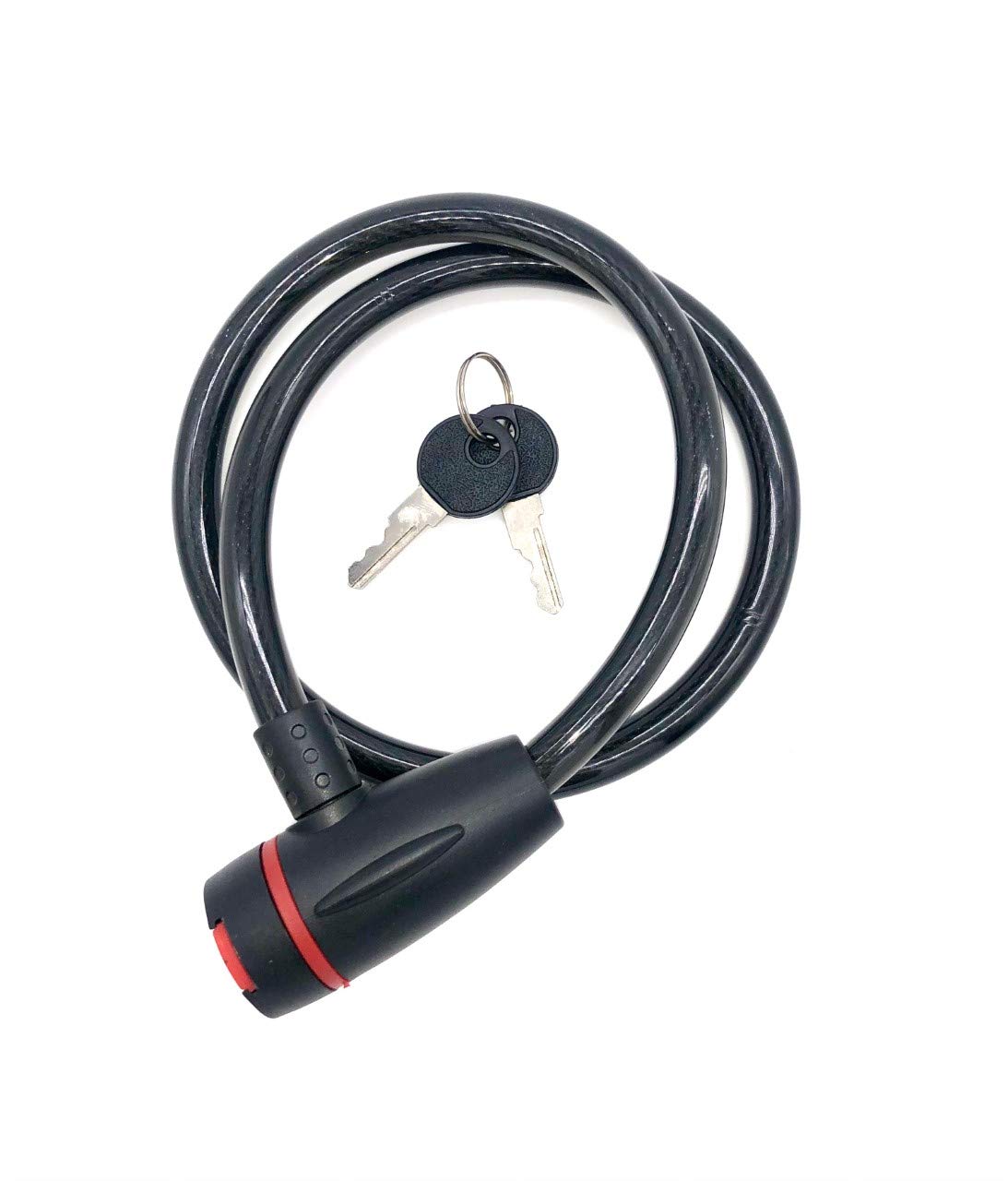 Bike Lock Cable, Quality Twisted Steel Cable Covered with Water and Scratch Proof Silicone Coated, Ideal for Bikes, Electric Bike, Skateboards, Strollers and Outdoor Equipment (Black)