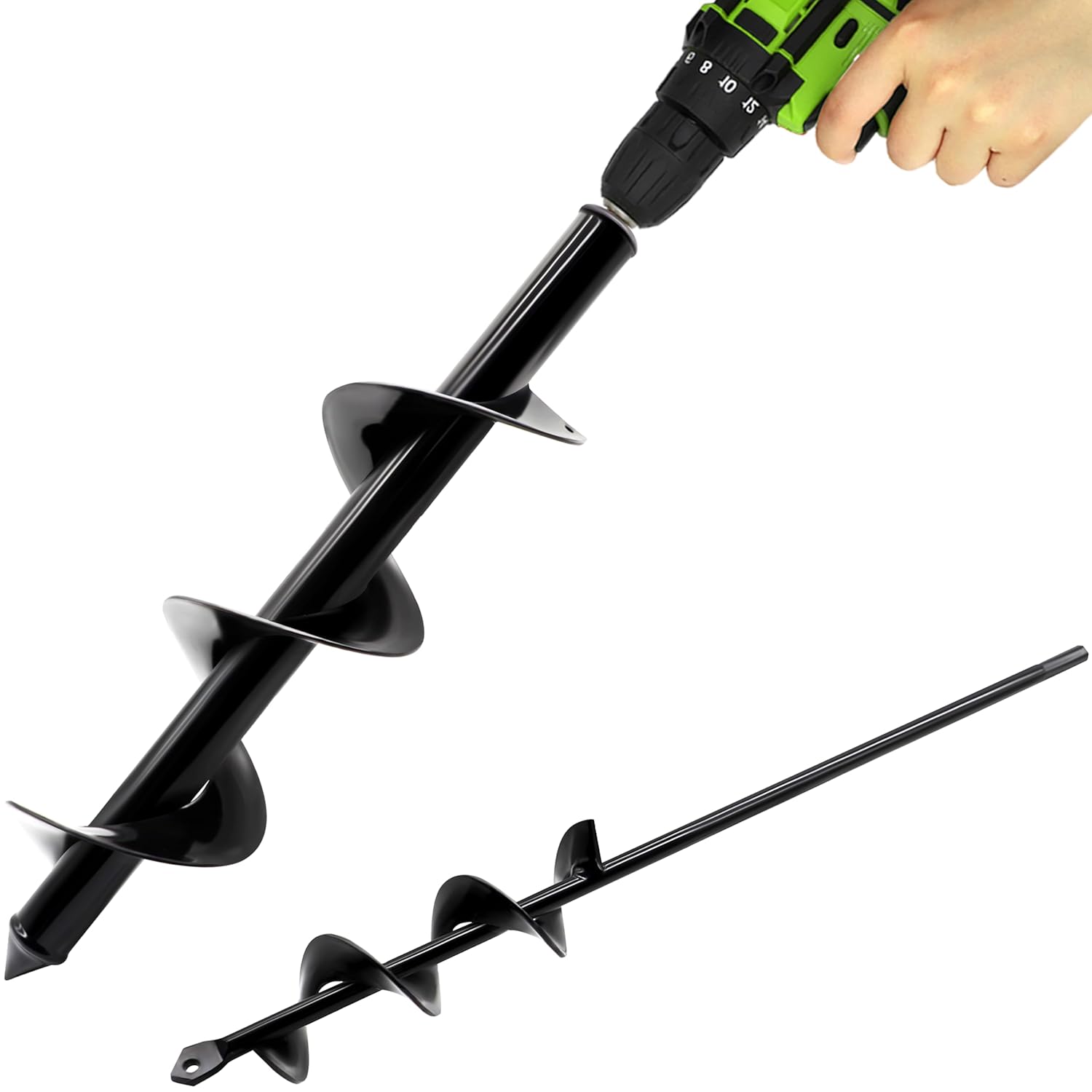 Auger Drill Bit for Planting – 3.5" x 16" and 1.6" x 16.5" Garden Auger Drill Bit for Cordless Drill,Efficient Planting Auger for Bulbs,Flowers,and Vegetables 1.6"x16.5"+3.5"x16"