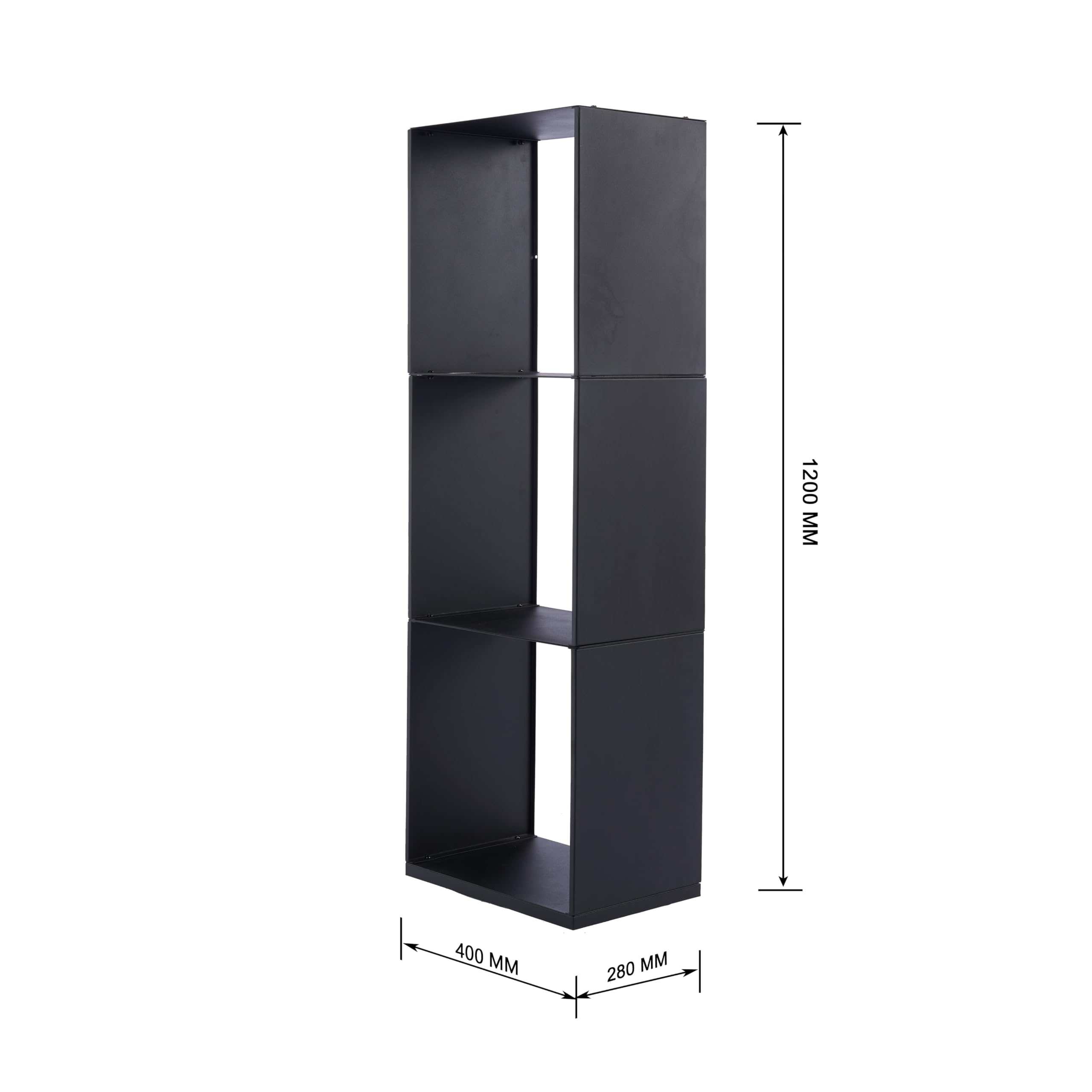 Scaffale per legna da ardere + Borsa per il trasporto, Portolegna, per interni ed esterni, per legna da ardere – deposito legna – nero – metallo (40x28x120cm)