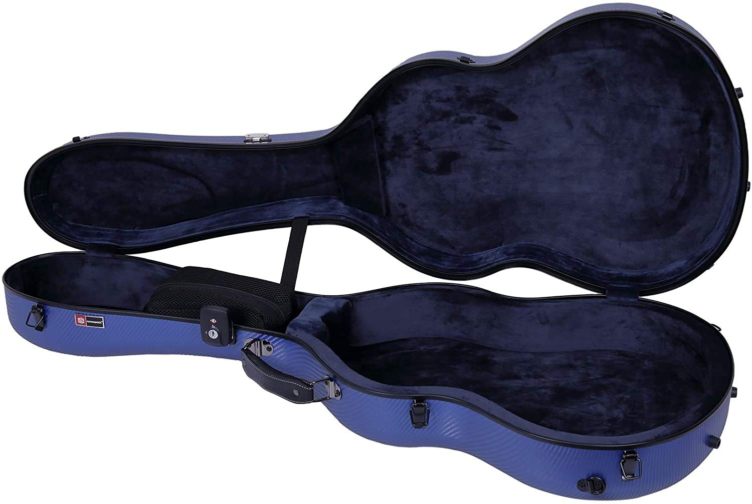 Crossrock Polycarbonat Koffer passend für 4/4 Klassikgitarren, kratzfester Flightcase in Blau (CRF4020CBL)