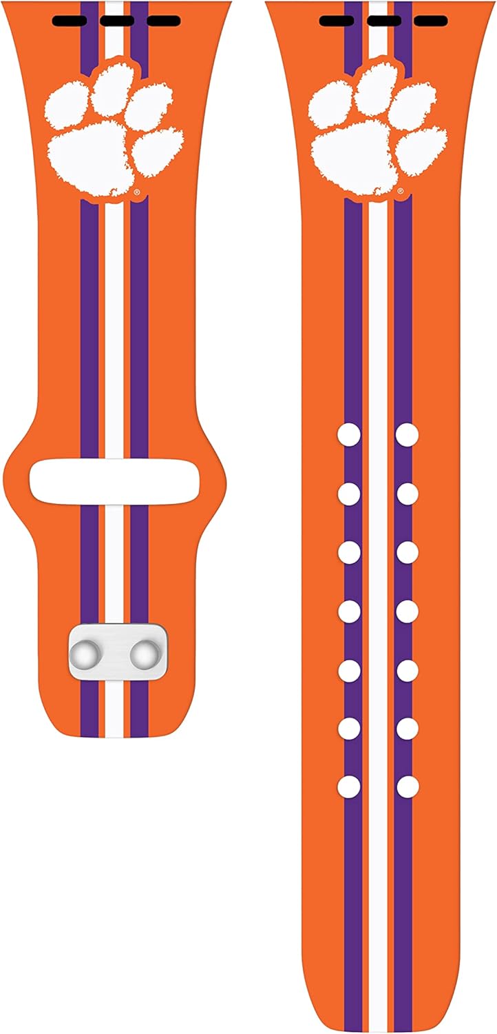 AFFINITY BANDS Clemson Tigers HD Combo Package Compatible with Apple Watch and AirPods Gen 1 & 2 (38/40/41mm (42mm Series 11) Short Stripes)