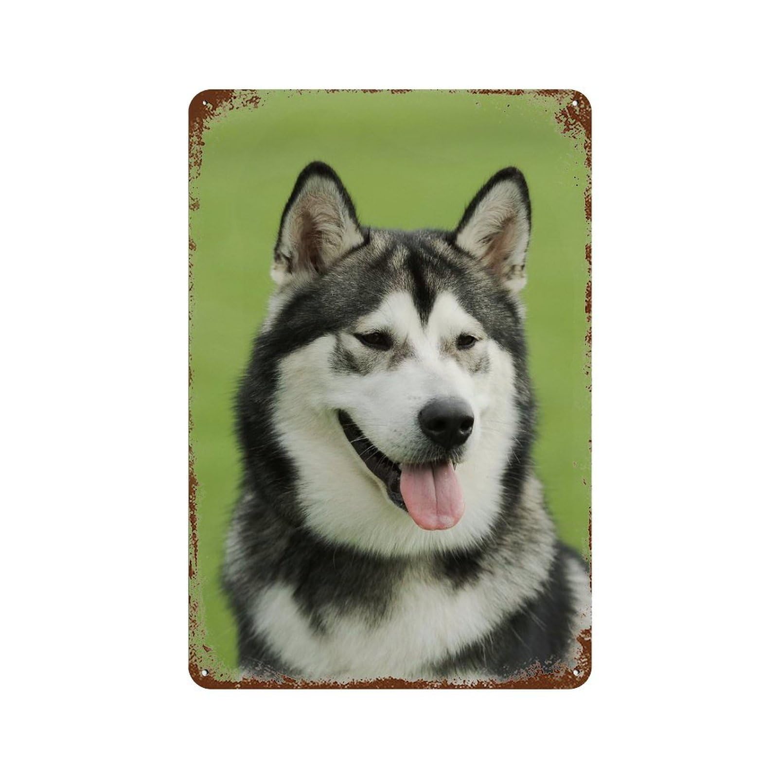 Alaskan Malamute Rust Effect Tin Sign 11.8"x7.9", Old School Wall Decor for Living Room, Hallway And Home Decor