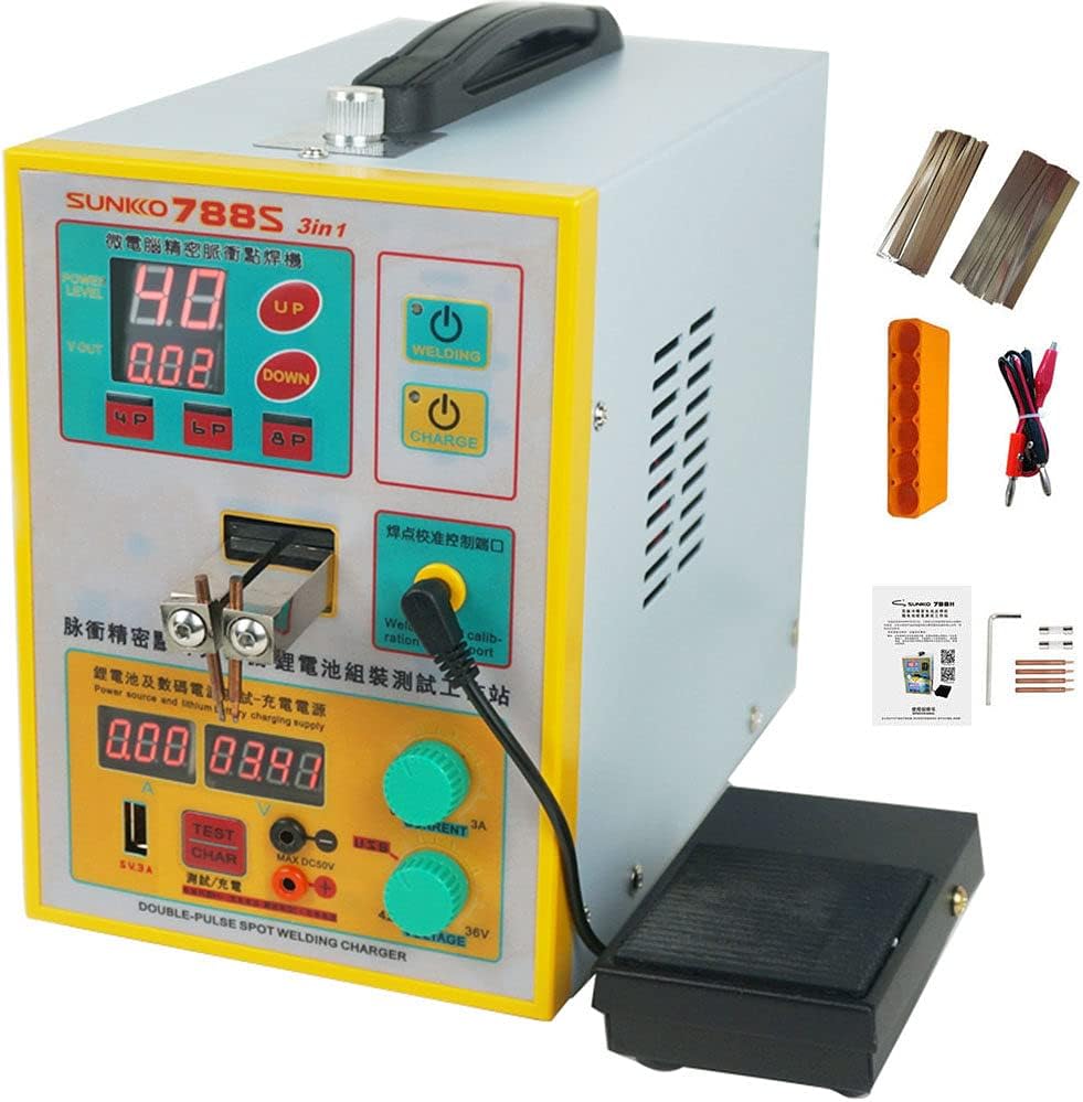 KLUFO 788S Professional Spot Welding Machine, Small Electric Battery Spot Welder and Soldering Station Portable Spot Welding Machine Handheld Device for Battery Pack 18650 14500 Lithium Batteries
