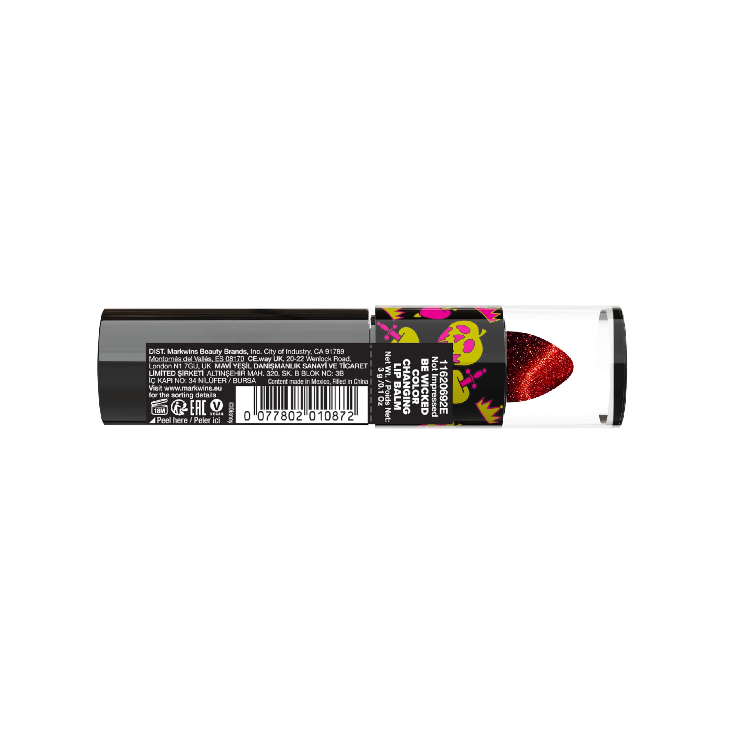Wet n Wild x Disney Villains Be Wicked Lip Balm – Balsam do Ust Zmieniający Kolor pH, Nawilżający Tint, Dangerously Sweet